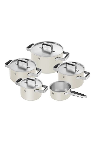 ZWILLING Pure Tencere ve Tava Seti, 5-parça, 18/10 Paslanmaz Çelik Fildişi