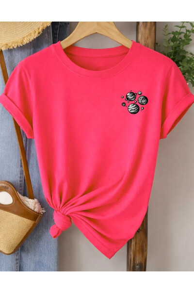 Pink Sky Premium Oversize T-Shirt 100% Βαμβάκι Unisex Άνετη Εφαρμογή Τάση Νέα...