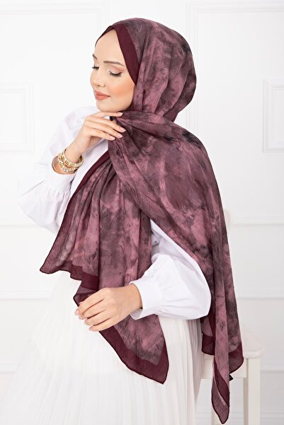 EBRUTESETTÜR Batik Desen Bambu Şal Serisi Bordo
