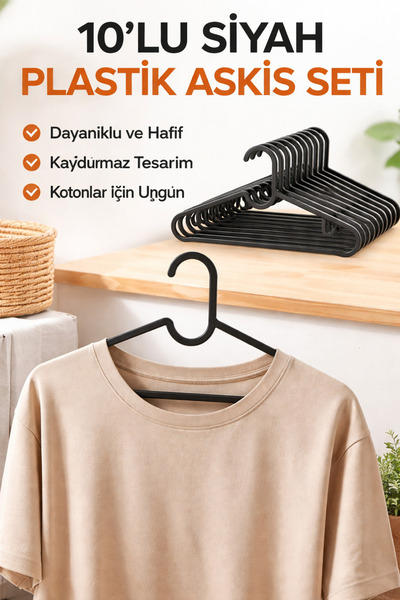 ÖZKAHRA TEKSTİL 10 Adet Elbise Pantolon Gömlek askısı