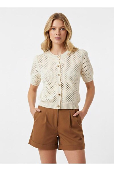 fuşyha butik Crew Neck Button Detailed Knitwear Jacket