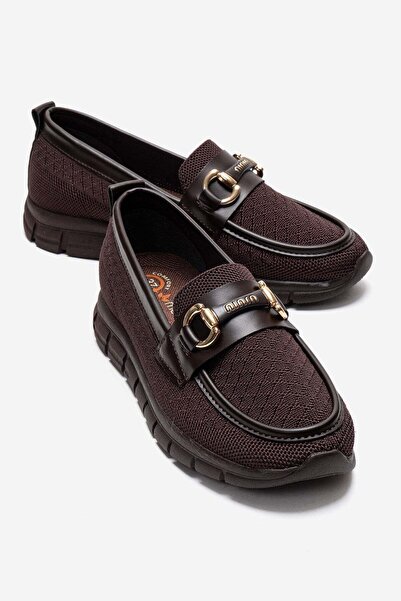 CCWAY AYAKKABI Tricotaje de damă Pantofi sport balerină MARO