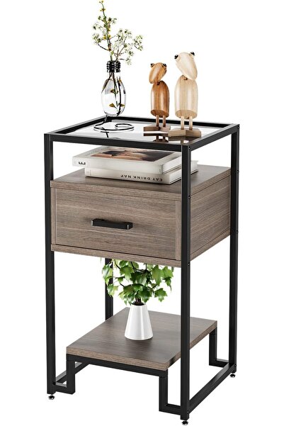 Garvee Modern Coffee Table with Tempered Glass Top