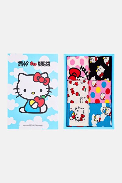 Happy Socks - Kadın Çok Renkli Hello Kitty Temalı 6'lı Çorap Hediye Seti