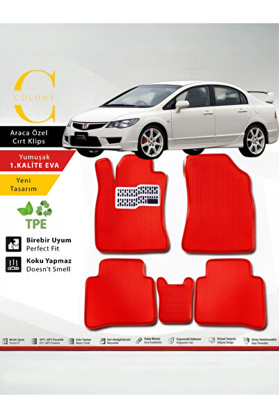 COLONY Honda Civic FD6 Hücreli Premium 1.Kalite Eva Paspas Seti Paspas Takımı...