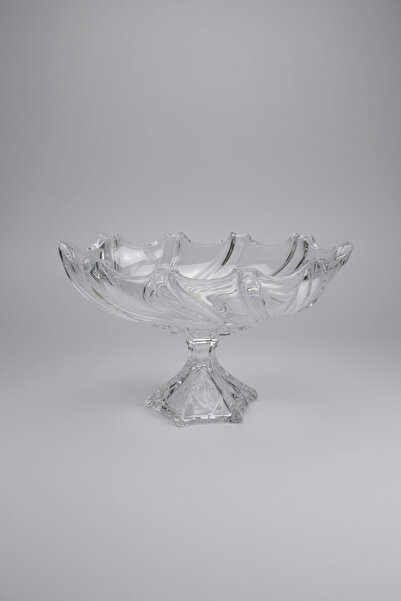 İpek Porselen Γυάλινη Φρουτιέρα 36x23 εκ. με Πόδια – Μοντέρνα και Διακοσμητικ...