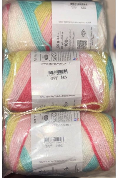 Ören Bayan Favourite Batik 977 Pink Blue Yellow 3-Pack 100Gr