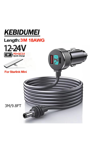 choice2 محول طاقة kebidumei 3M بدون معزز، مقاوم للماء، لـ Starlink Mini، محول...