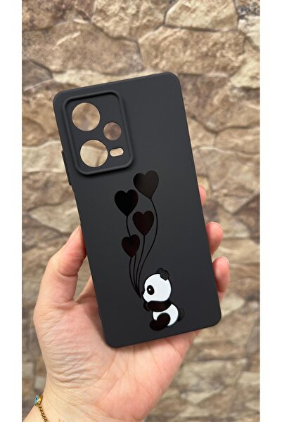 Vip Case Redmi Note 12 Pro 5G Uyumlu Kalpli Panda Desenli Silikon Darbe Emici...
