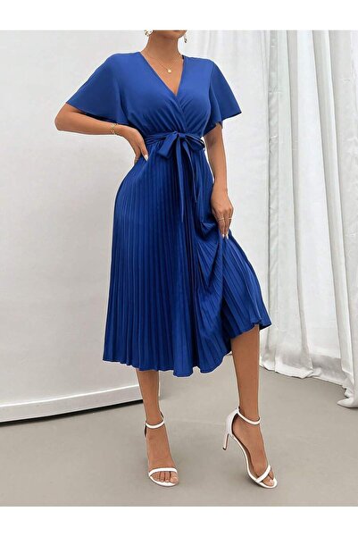 Iuliashop Rochie midi Medea albastră - XS