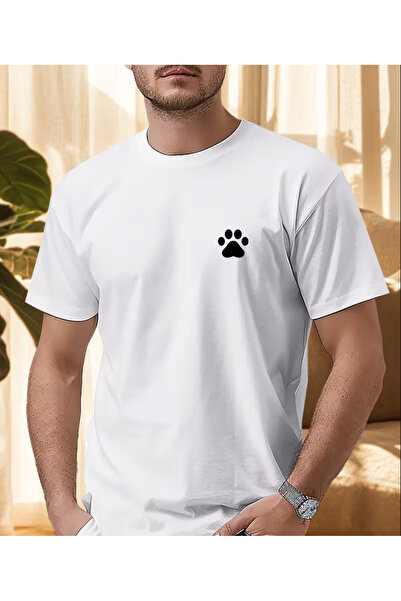 NOURAM Cat Footprint Men'S Short Sleeve Print T-Shirt