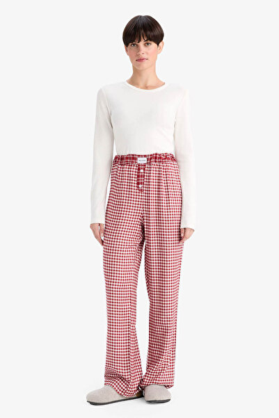 DeFacto I80100010045 Bordo Kadın Pijama Takımı G0367AX/BR196