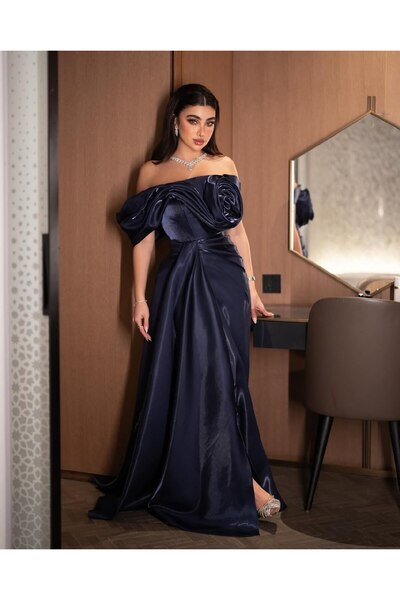 SKY dresses فستان ميكادو لمعه ورده صدر