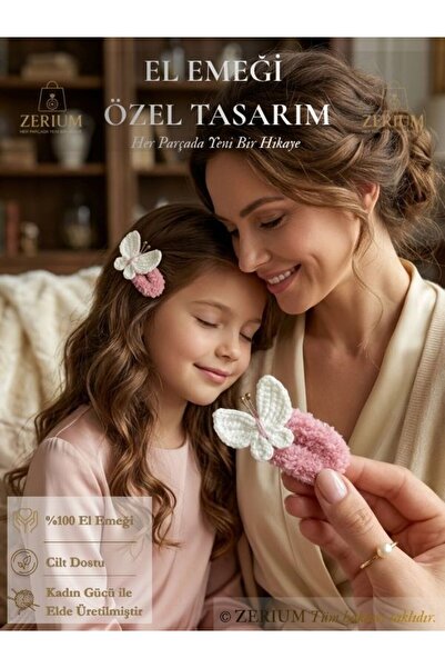 ZERİUM Dječje i ženske pletene kopče sa kopčama, ručno izrađena serija puf le...