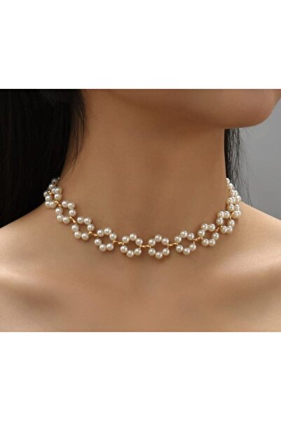 Shiklik Pearl Detailed Women's Necklace Special Design