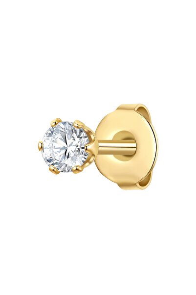 True Rebels Edelstahlohrstecker Ohrstecker Edelstahl gelbgold Zirkonia weiß