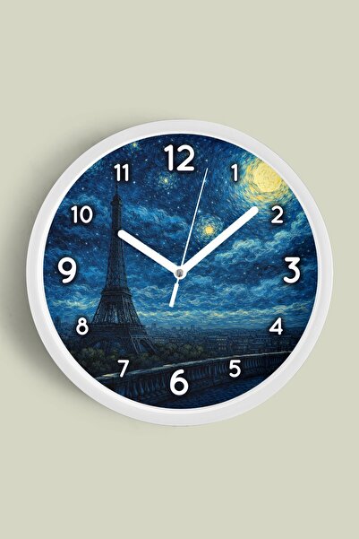 JHAAR Ρολόι τοίχου με σχέδιο ελαιογραφίας – Καλλιτεχνικό, αφηρημένο, μποέμ κα...