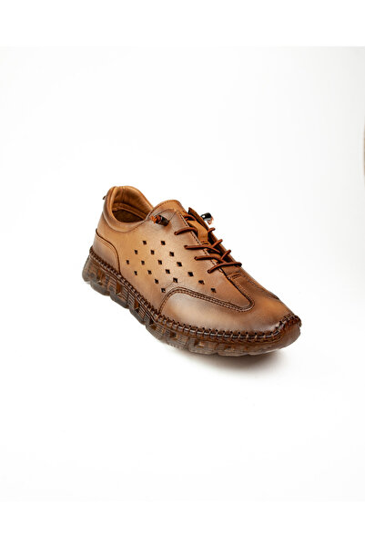MARİOTTO 0007 Tan Leather Laced Casual Women's Shoes