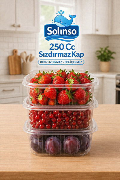 SOLINSO 🐳Plastik Sızdırmaz Kap 250 Gr Cc Kullan At Tek Kullanımlık Plastik K...