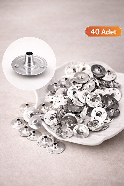 MUMTEDARİK Metal Mum Fitil Çıtçıtı 40 Adet | Fitil Tabanı Sabitleyici
