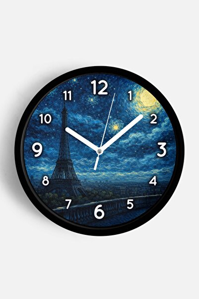 JHAAR Ρολόι τοίχου με σχέδιο ελαιογραφίας – Καλλιτεχνικό, αφηρημένο, μποέμ κα...