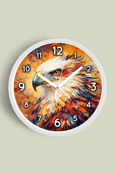 JHAAR Ρολόι τοίχου με σχέδιο ελαιογραφίας – Καλλιτεχνικό, αφηρημένο, μποέμ κα...