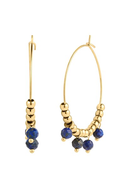 eastside Edelstahlohrcreolen Creolen Edelstahl gelbgold Lapislazuli blau