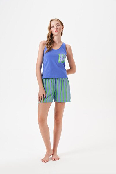 PJS Γυναικείο Σετ Πράσινο Σορτς 29045
