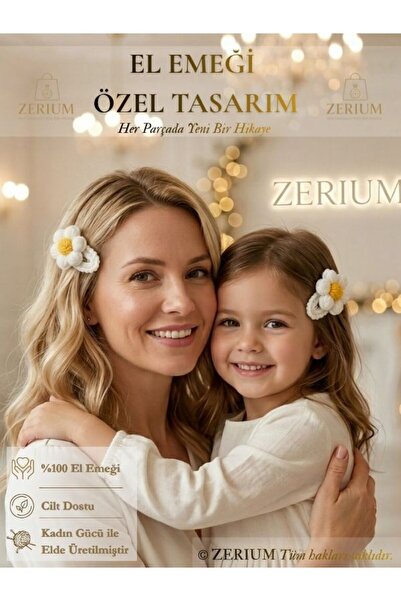 ZERİUM Dječje i ženske pletene kopče sa kopčama, ručno izrađena serija Daisy,...
