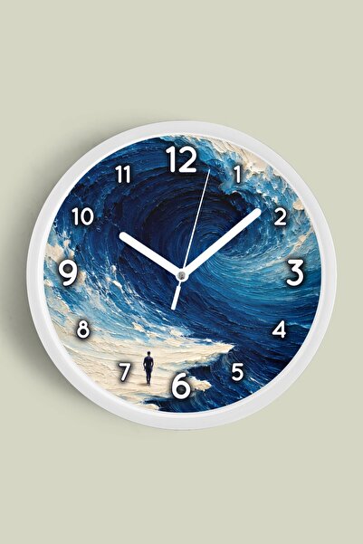 JHAAR Ρολόι τοίχου με σχέδιο ελαιογραφίας – Καλλιτεχνικό, αφηρημένο, μποέμ κα...