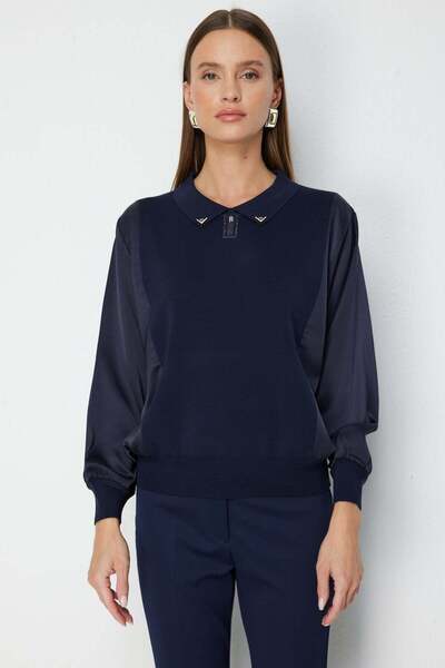 ON Μπλούζα με γιακά από μικτό ύφασμα