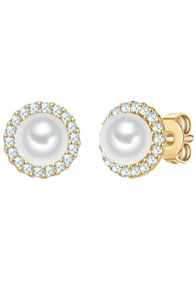 Rafaela Donata Silberohrstecker Ohrstecker Sterling Silber gelbgold Muschelke...