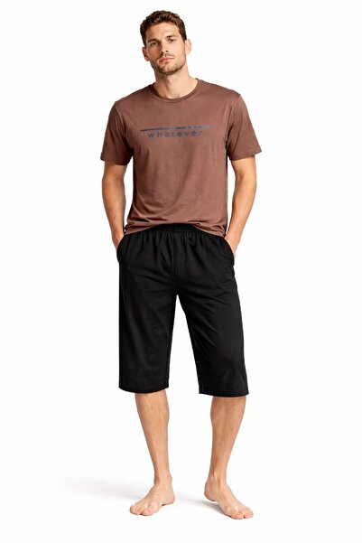 DRESSY LIFE Ανδρικό σετ πιτζάμες Κάπρι με κοντά μανίκια