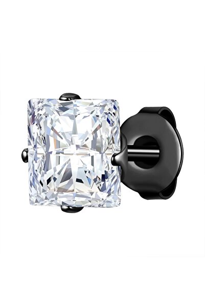 True Rebels Edelstahlohrstecker Ohrstecker Edelstahl schwarz Zirkonia weiß