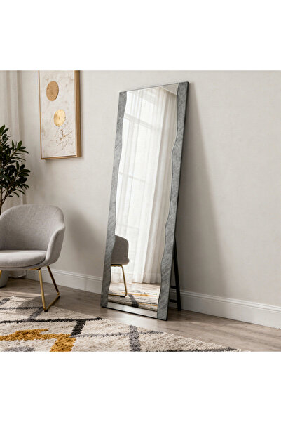 Ebticar Full-Length Mirror with Grey Wooden Frame – Perfect Balance of Style ...