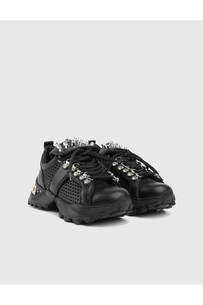 İLVİ Pantofi sport negri pentru femei Bronte din piele naturală