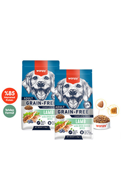 Wanpy Tahılsız Kuzu Etli Yetişkin Köpek Maması 1,5Kg X 2 Adet