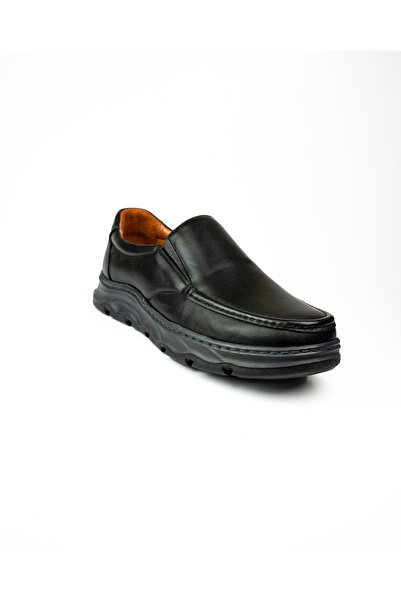 marutti 2230 Black Leather Casual Loafers Men's Shoes