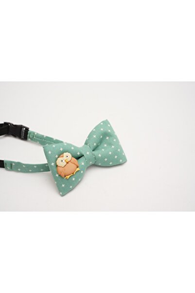 Bestyle Green Children's Bow Tie with Owl Pin