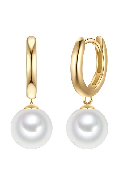 Rafaela Donata Silberohrcreolen Creolen Sterling Silber gelbgold Muschelkernp...