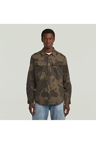 G-STAR RAW YEŞİL KAMUFLAJ DESENLİ ERKEK GÖMLEK