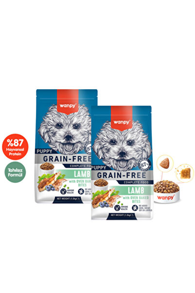 Wanpy Tahılsız Kuzu Etli Yavru Köpek Maması 1,5Kg X 2 Adet