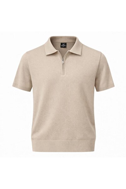 CLASSİCS MEN Ανδρικό πλεκτό μπλουζάκι Turbulance με γιακά πόλο, κοντό μανίκι ...