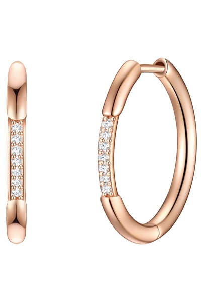 Lulu & Jane Modeschmuckohrcreolen Creolen roségold Zirkonia weiß