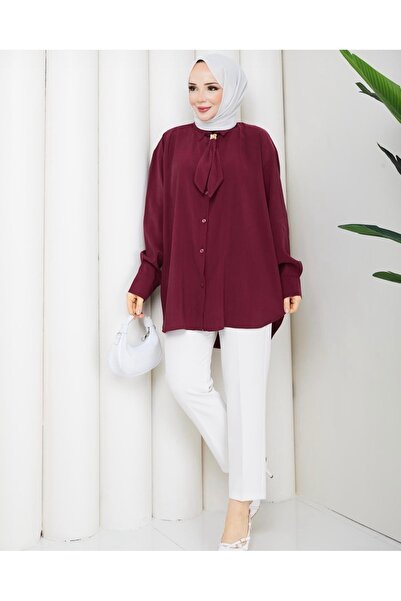 MARSE Bağlama Detaylı Oversize Tunik – Rahat Kesim Şık Kadın Gömlek