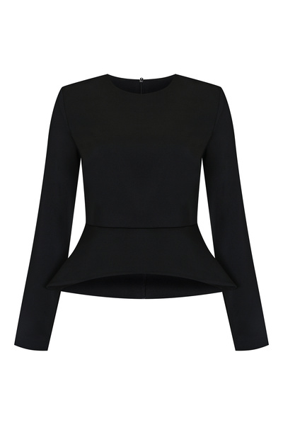 MERCI MS FANCY Uzun Kollu Peplum Bluz
