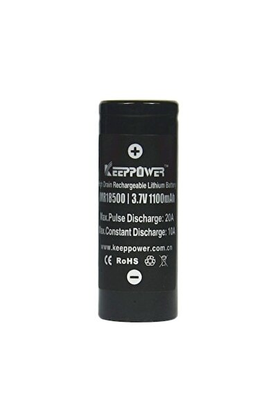 Keeppower IMR18500 Li-Ion Battery 1100mAh 3.7V 10A