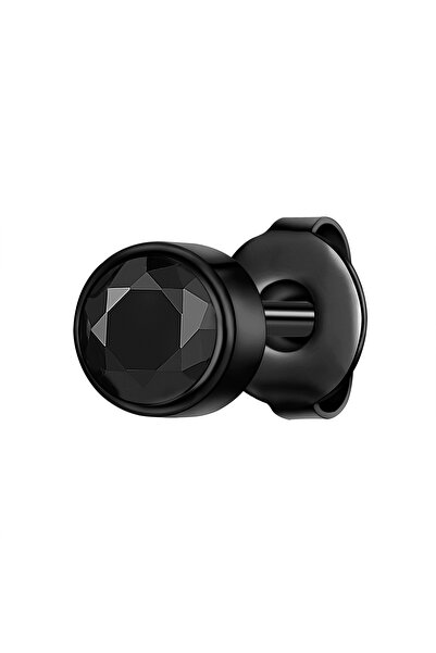 True Rebels Edelstahlohrstecker Ohrstecker Edelstahl schwarz Zirkonia schwarz