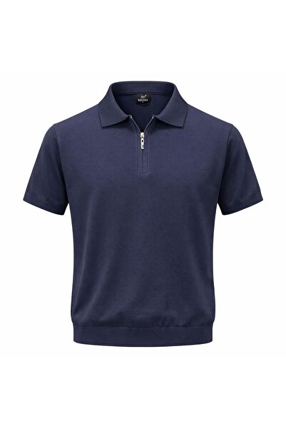 CLASSİCS MEN Ανδρικό πλεκτό μπλουζάκι Turbulance με γιακά πόλο, κοντό μανίκι ...