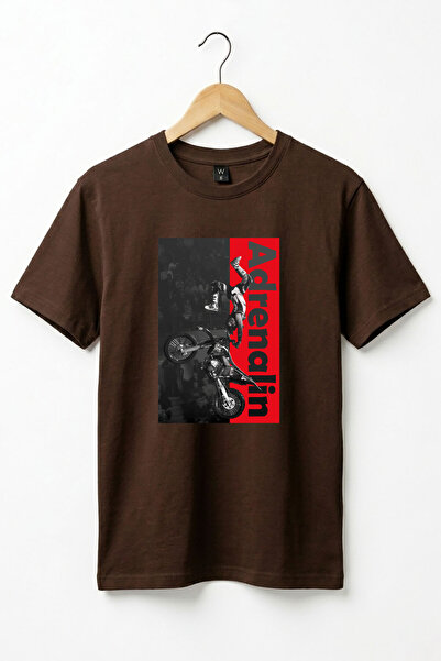 WİDİ Μπλουζάκι Motocross Freestyle με στάμπα αδρεναλίνης, 100% βαμβακερό, σκο...